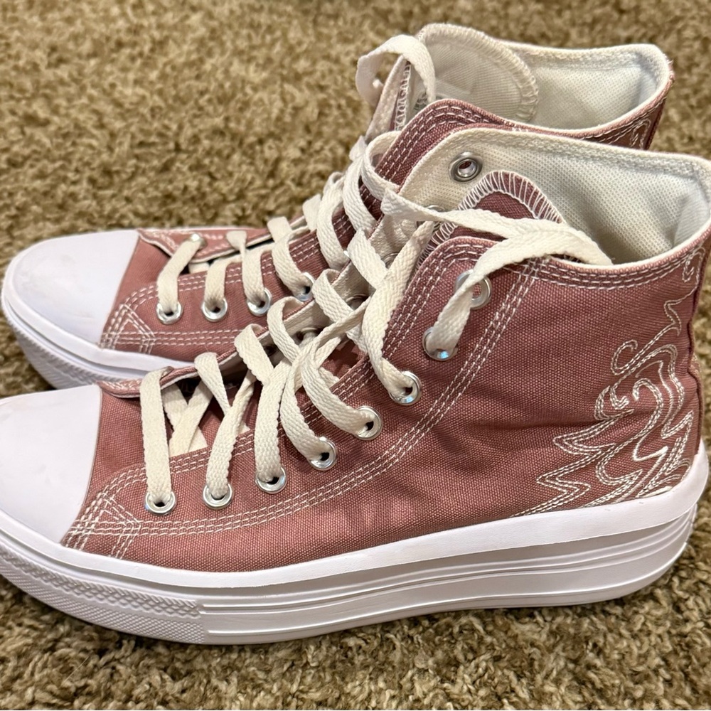 Pink High-Top Converse Sneakers